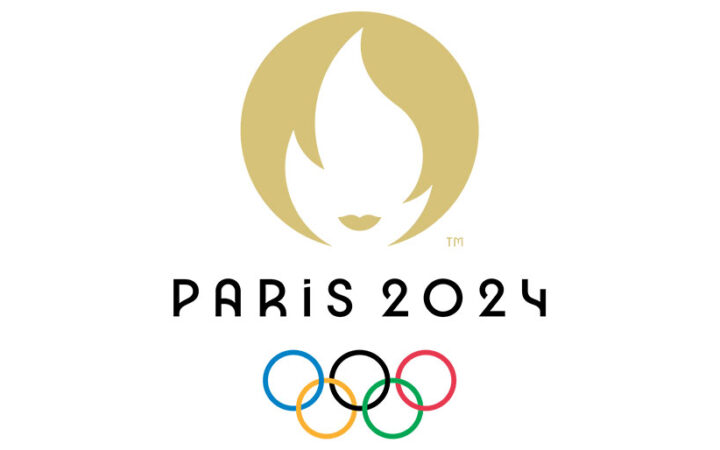 Logo de PARIS 2024 et les cinq anneaux olympiques